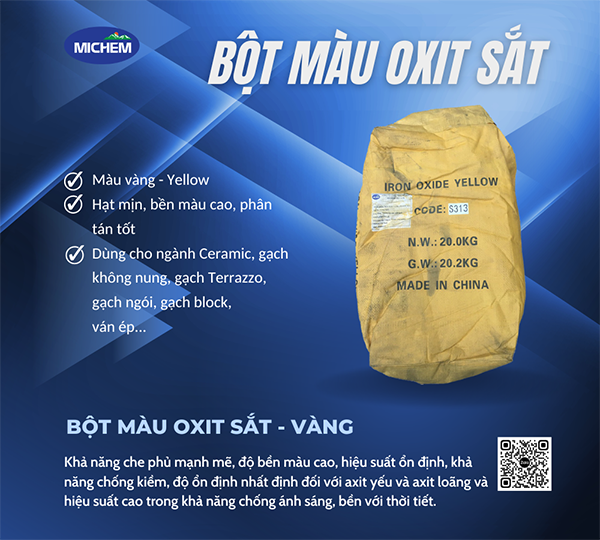 Bột màu Oxit sắt - màu vàng