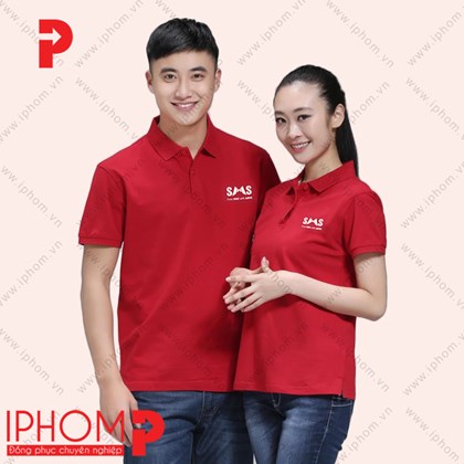 Áo thun đồng phục quảng cáo màu đỏ - Đồng Phục Iphom - Công Ty TNHH Sản Xuất Thương Mại Dịch Vụ May Phú Mỹ