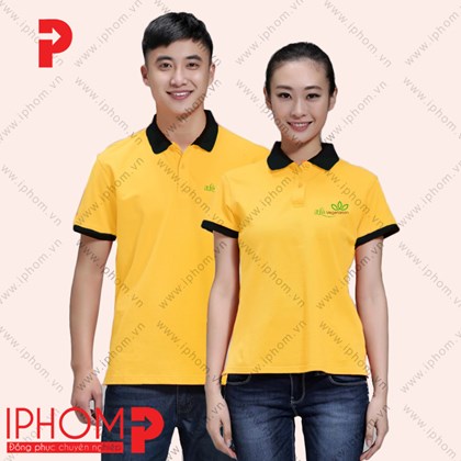 Áo thun đồng phục quảng cáo màu vàng - Đồng Phục Iphom - Công Ty TNHH Sản Xuất Thương Mại Dịch Vụ May Phú Mỹ