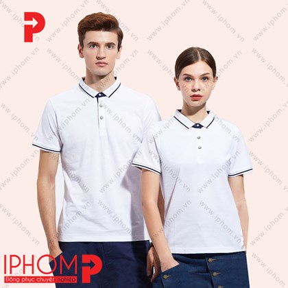 Áo thun đồng phục công ty màu trắng - Đồng Phục Iphom - Công Ty TNHH Sản Xuất Thương Mại Dịch Vụ May Phú Mỹ