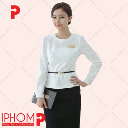 Đồng phục công sở bộ váy PEPLUM - Đồng Phục Iphom - Công Ty TNHH Sản Xuất Thương Mại Dịch Vụ May Phú Mỹ