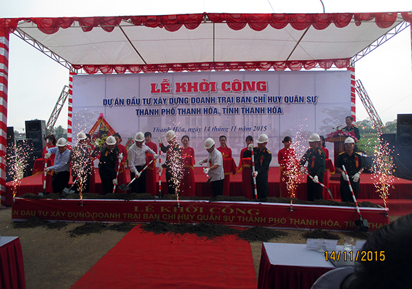 Lễ khởi công xây dựng doanh trại ban chỉ huy quân sự Tp. Thanh Hóa