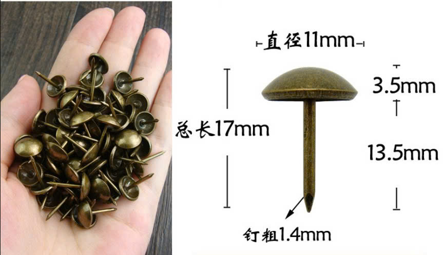 Đinh dù 11x7 màu đồng cổ - Phụ Kiện Nội Thất  Sacom - Công Ty TNHH Thương Mại Dịch Vụ Quốc Tế Sacom