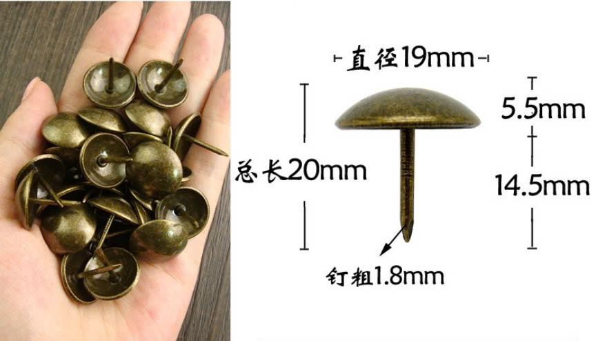 Đinh dù 19x20 màu đồng cổ - Phụ Kiện Nội Thất  Sacom - Công Ty TNHH Thương Mại Dịch Vụ Quốc Tế Sacom