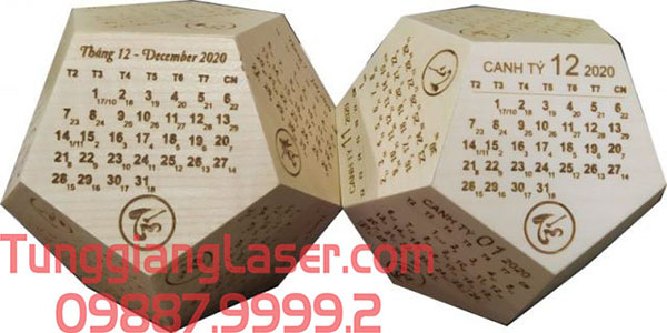 Cắt khắc laser lịch gỗ - Cắt Khắc Laser Tùng Giang - Công Ty TNHH Sản Xuất Và Thương Mại Tùng Giang
