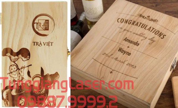 Cắt laser hộp rượu gỗ - Cắt Khắc Laser Tùng Giang - Công Ty TNHH Sản Xuất Và Thương Mại Tùng Giang