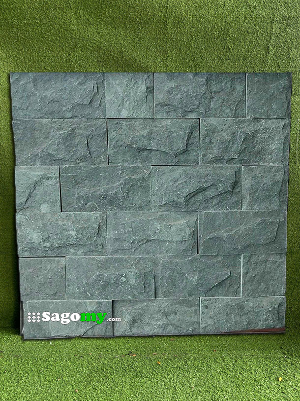 Đá bọc xanh rêu 10x20cm ốp tường