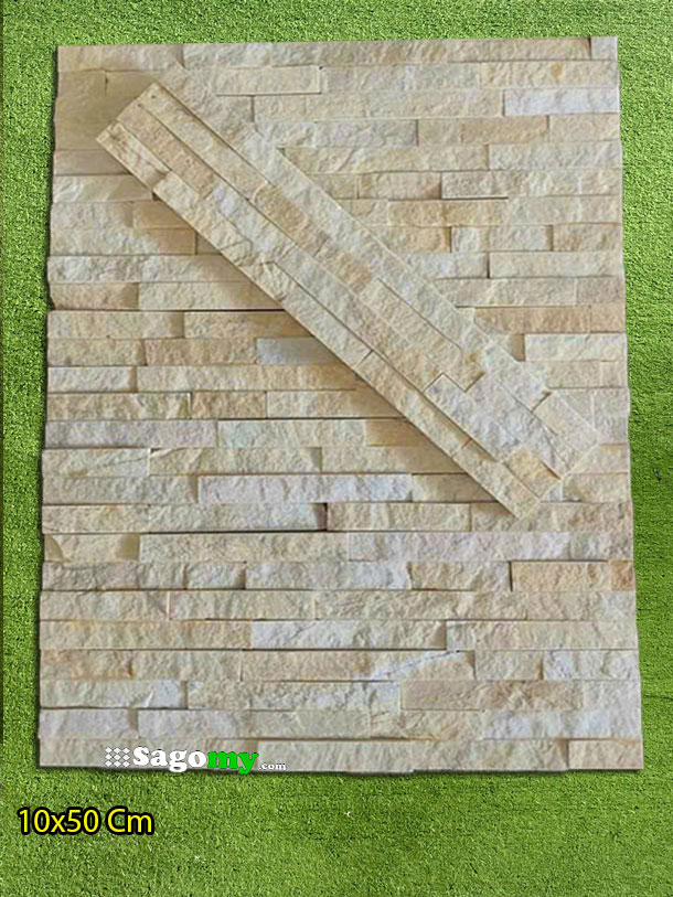 Đá ghép vàng 15x50cm ốp ngoài trời