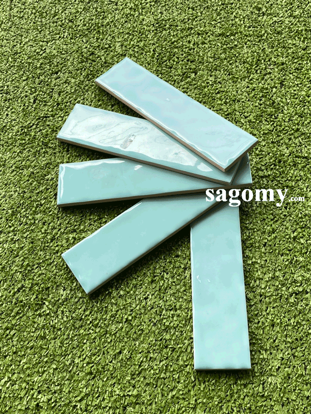 Gạch thẻ 5x20cm xanh Mint