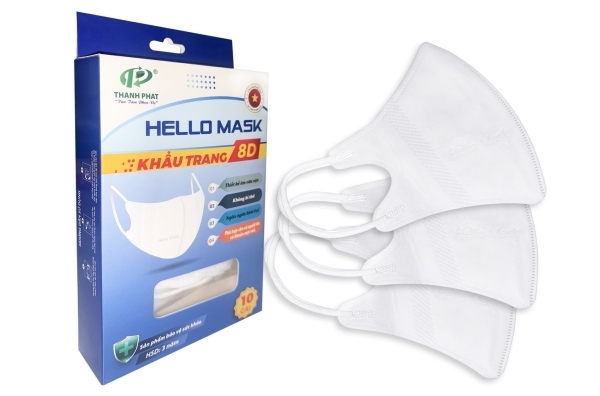Khẩu trang y tế Hello Mask 8D trắng