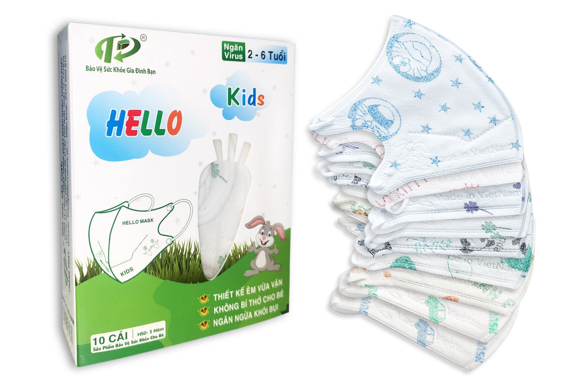 Khẩu trang Hello Kids 3D