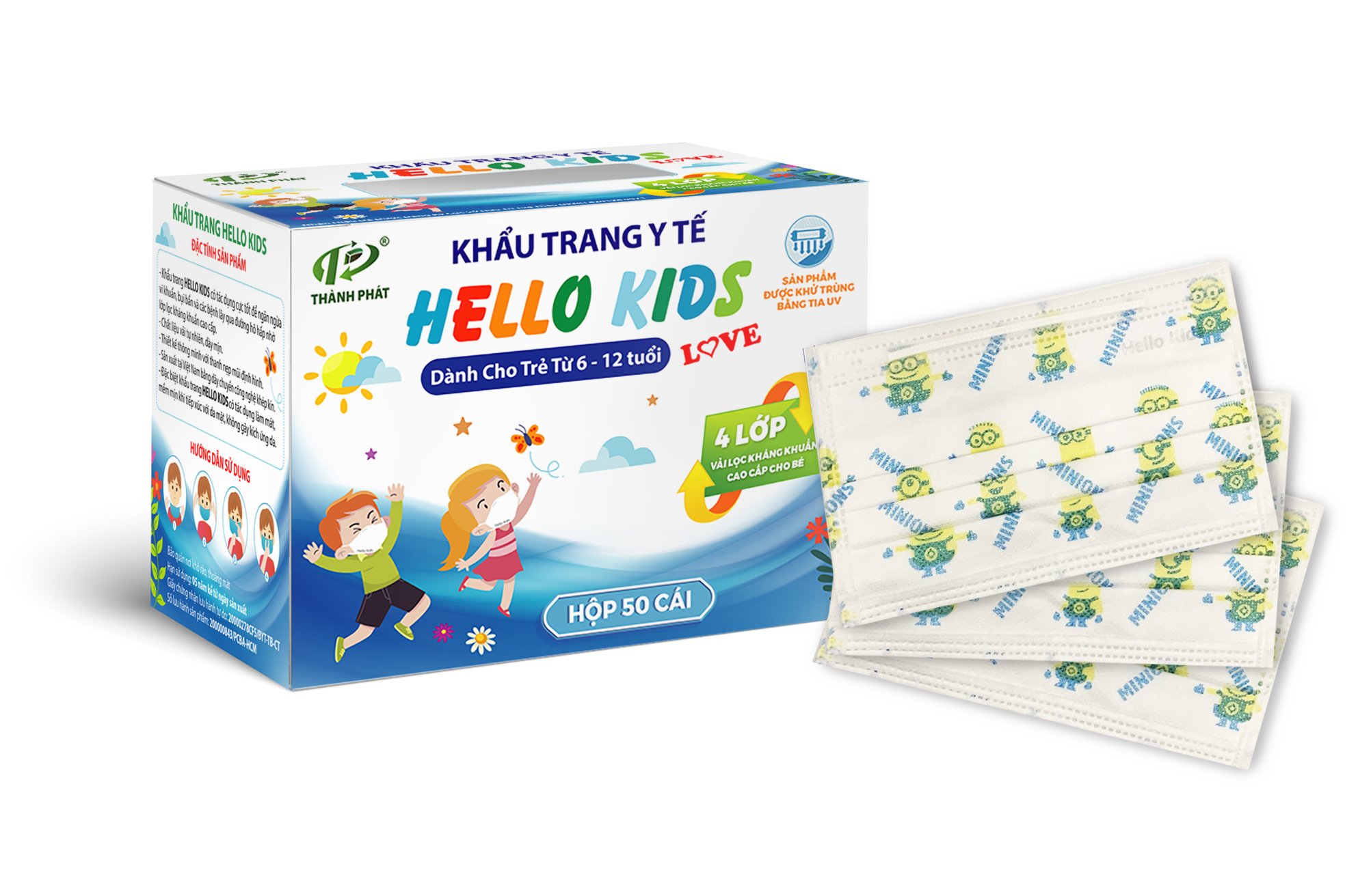 Khẩu trang Hello Kids hộp 50-mẫu mới