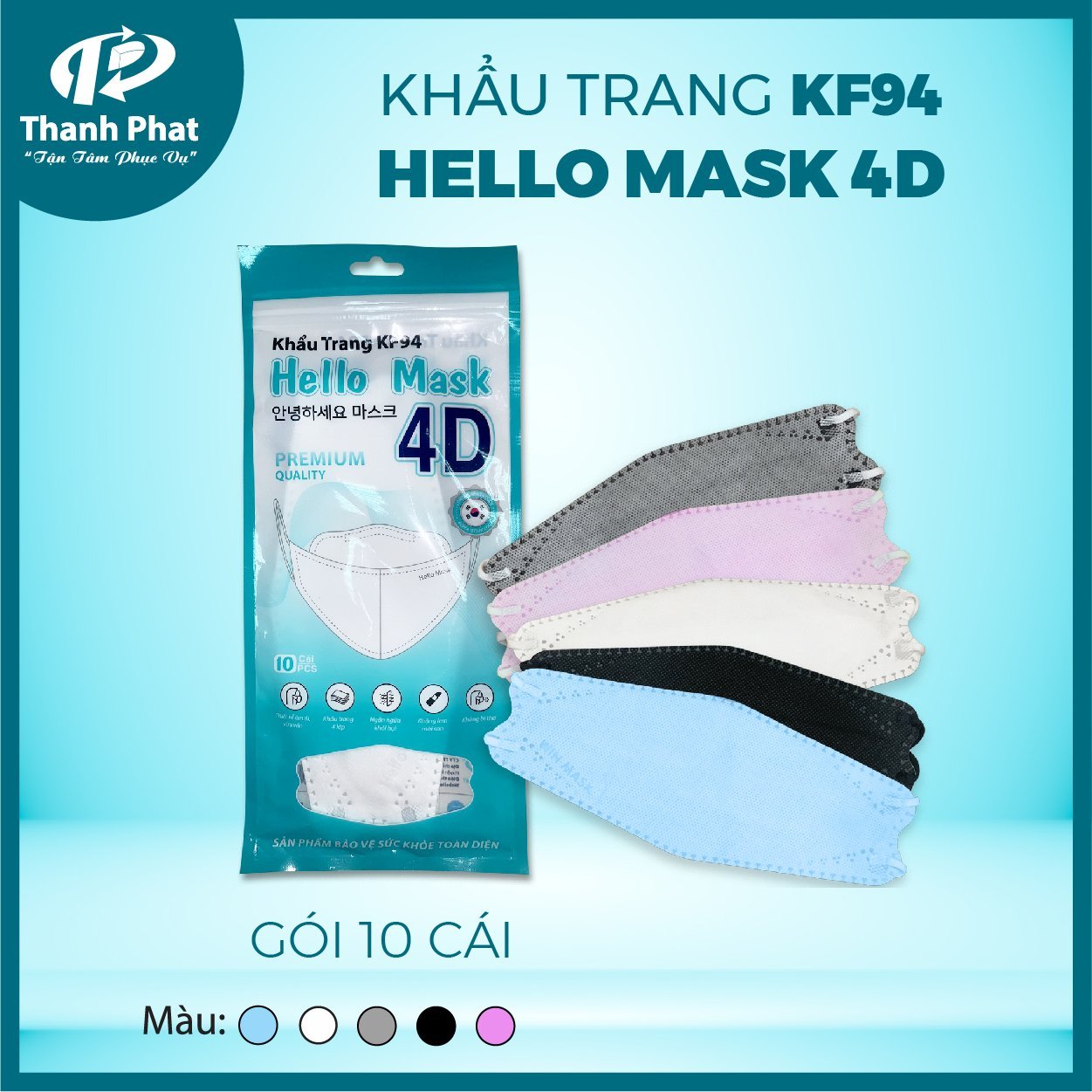 Khẩu trang y tế KF94 dạng túi - Khẩu Trang Y Tế Hello Mask - Vật Tư Y Tế - Công Ty TNHH Phát Triển Xuất Nhập Khẩu Thành Phát