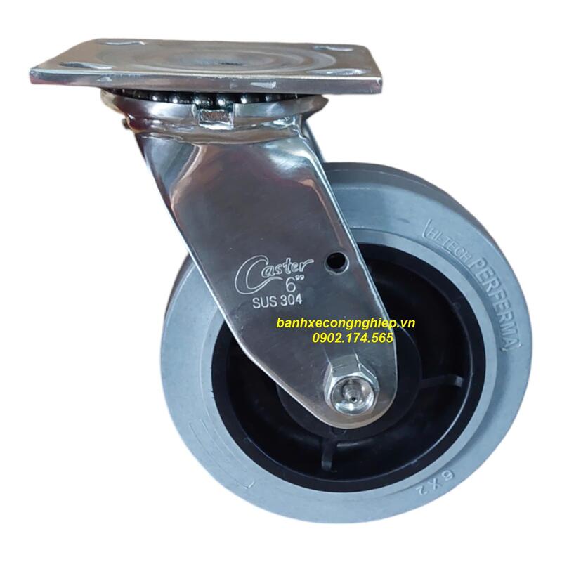 Bánh xe cao su chống tĩnh điện Hi-tech Perferma càng inox 304 - Bánh Xe Đẩy Đặng Phát - Công Ty TNHH Cơ Khí Công Nghiệp Đặng Phát