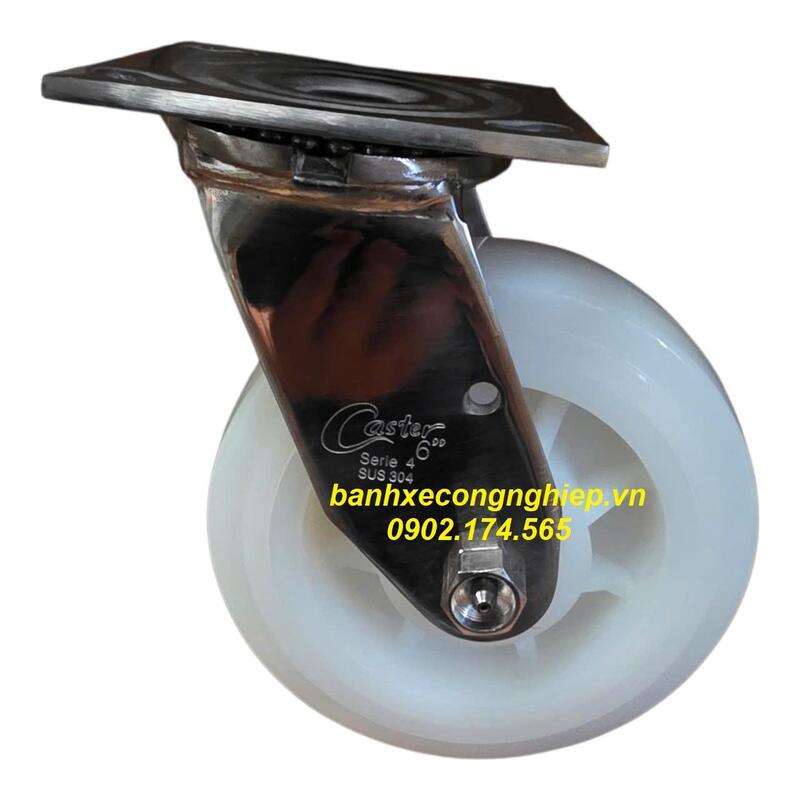 Bánh xe PA càng inox 304 tải nặng Caster Serie 4 - Bánh Xe Đẩy Đặng Phát - Công Ty TNHH Cơ Khí Công Nghiệp Đặng Phát