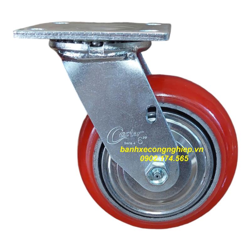 Bánh xe PU Hàn Quốc càng thép xoay tải nặng Serie 4 - Bánh Xe Đẩy Đặng Phát - Công Ty TNHH Cơ Khí Công Nghiệp Đặng Phát