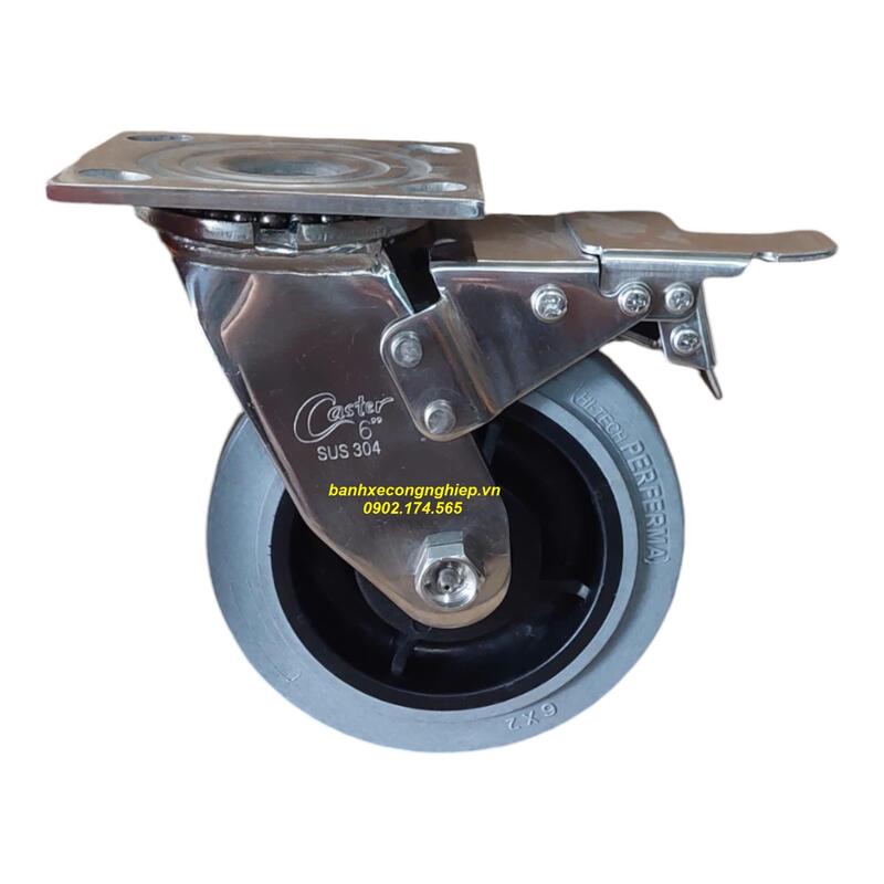 Bánh xe cao su chống tĩnh điện Hi-tech Perferma càng inox 304 - Bánh Xe Đẩy Đặng Phát - Công Ty TNHH Cơ Khí Công Nghiệp Đặng Phát