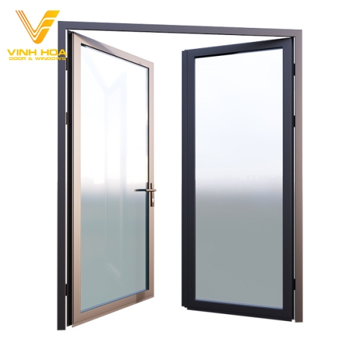 Cửa đi mở quay 2 cánh - Kính Vinh Hoa - Công Ty TNHH MTV Nhôm Kính Vinh Hoa