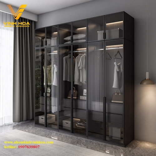 Tủ áo nhôm kính cao cấp - Kính Vinh Hoa - Công Ty TNHH MTV Nhôm Kính Vinh Hoa