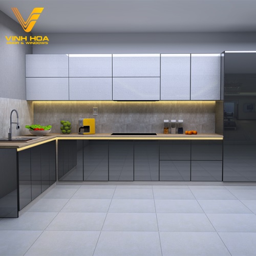 Tủ bếp nhôm kính cao cấp - Kính Vinh Hoa - Công Ty TNHH MTV Nhôm Kính Vinh Hoa