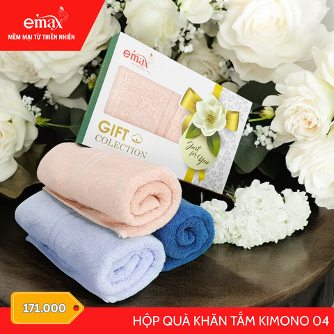 Hộp quà tặng khăn tắm Cotton Emax Kimono 04 - Khăn Khách Sạn Emax - Công Ty TNHH DV & TM Minh Hưng