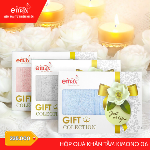 Hộp quà tặng khăn tắm Cotton Emax Kimono 06 - Khăn Khách Sạn Emax - Công Ty TNHH DV & TM Minh Hưng