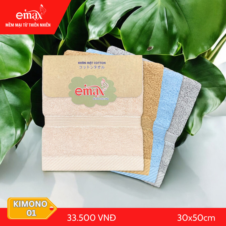 Khăn mặt Cotton cao cấp Emax Kimono 01 - Khăn Khách Sạn Emax - Công Ty TNHH DV & TM Minh Hưng
