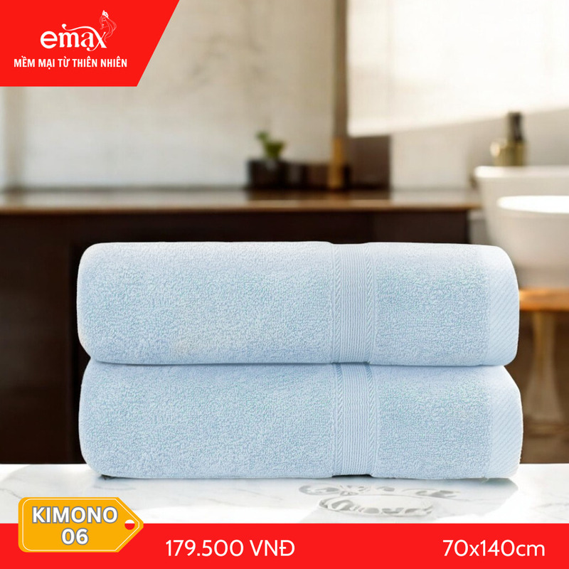 Khăn tắm cao cấp Cotton Emax Kimono - Khăn Khách Sạn Emax - Công Ty TNHH DV & TM Minh Hưng