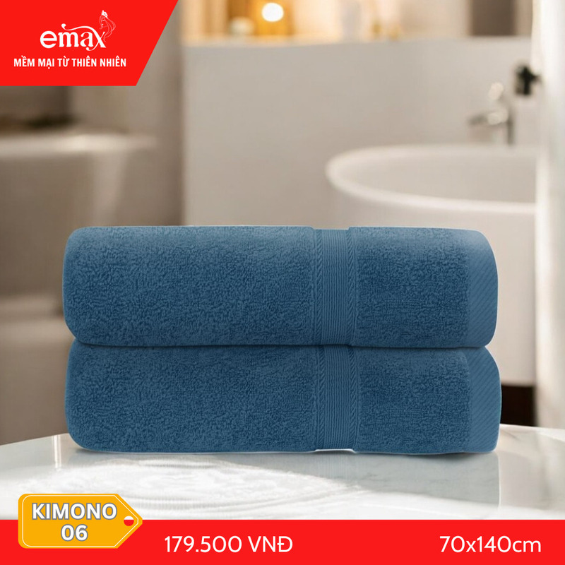 Khăn tắm cao cấp Cotton Emax Kimono - Khăn Khách Sạn Emax - Công Ty TNHH DV & TM Minh Hưng