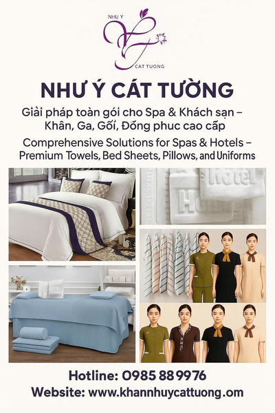 Khăn - ga - gối spa và khách sạn - Khăn Bông Như ý Cát Tường - Công Ty TNHH Sản Xuất Thương Mại Dịch Vụ Như ý Cát Tường