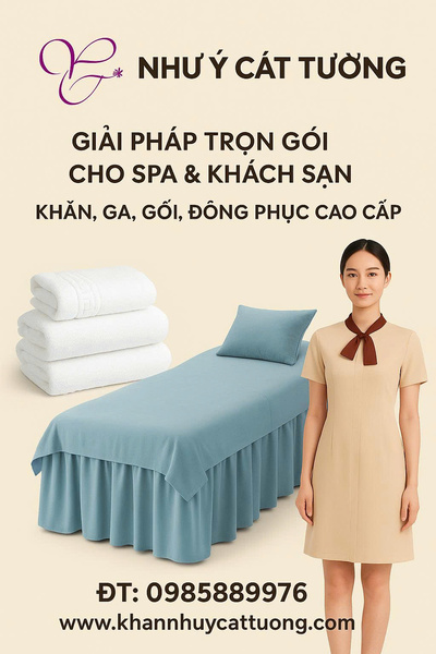 Khăn - ga - gối spa và khách sạn - Khăn Bông Như ý Cát Tường - Công Ty TNHH Sản Xuất Thương Mại Dịch Vụ Như ý Cát Tường