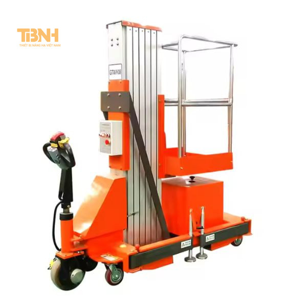 Xe nâng người cột buồm tự hành hợp kim nhôm 10-12m