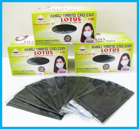 Khẩu trang cao cấp Lotus đen 4 lớp dày (50 cái) - Khẩu Trang Y tế Lotus - Công Ty TNHH Sản Xuất Và Kinh Doanh XNK Trường Giang