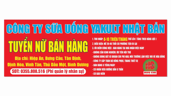 In băng rôn quảng cáo - In ấn Hữu Chí - Công Ty TNHH Dịch Vụ In ấn Hữu Chí