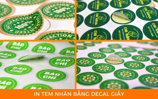 In tem nhãn bằng Decal giấy