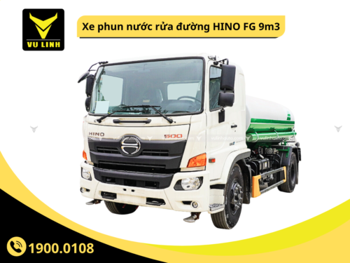 Xe phun nước rửa đường HINO FG 9m3 - Ô Tô Vũ Linh - Công Ty Cổ Phần Ô Tô Vũ Linh