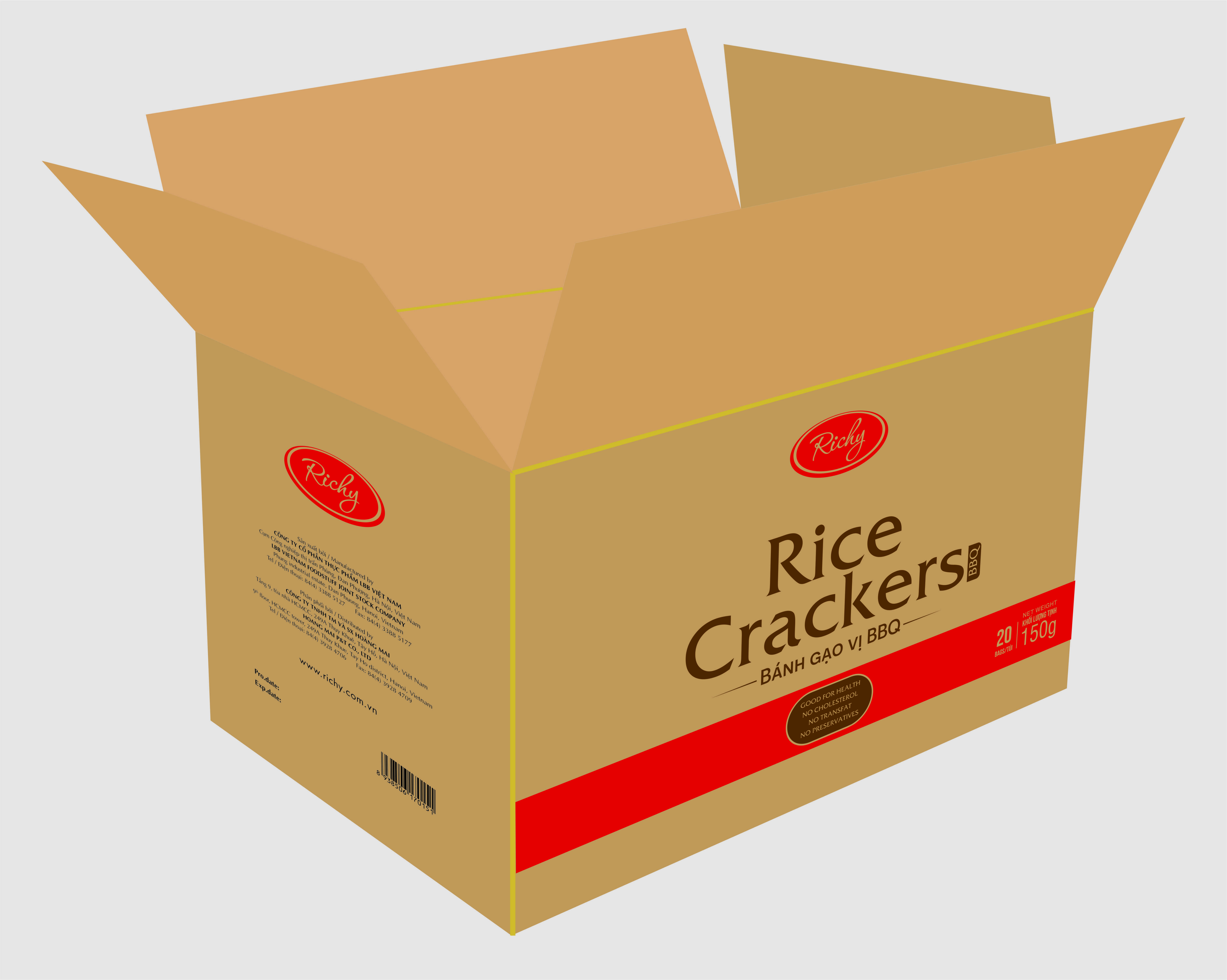 Thùng bánh gạo Richy - Bao Bì Vidaco - Công Ty TNHH Vidaco
