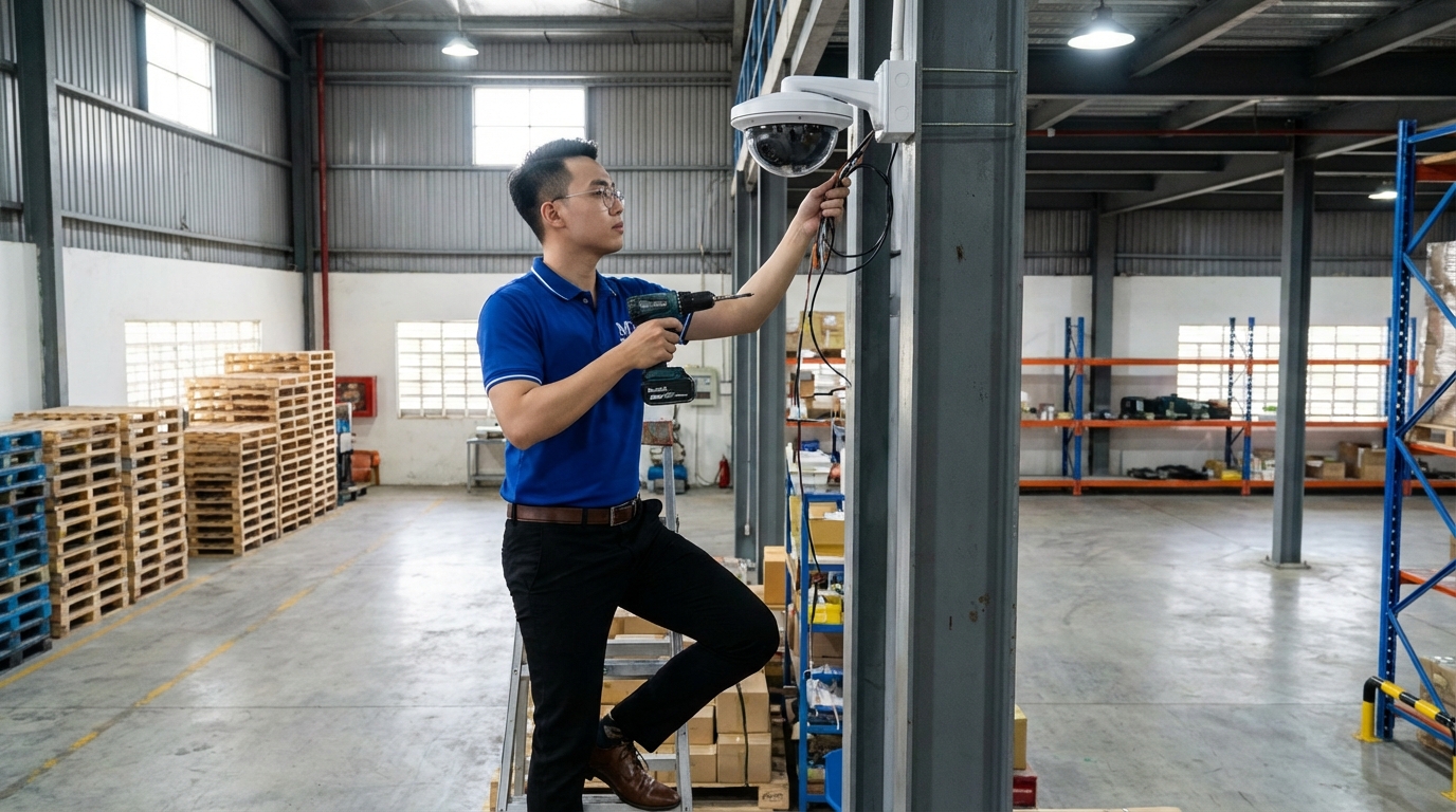 Thi công lắp đặt hệ thống camera