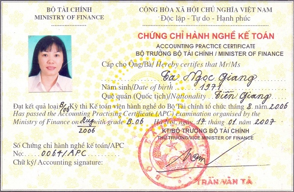Chứng chỉ hành nghề kế toán