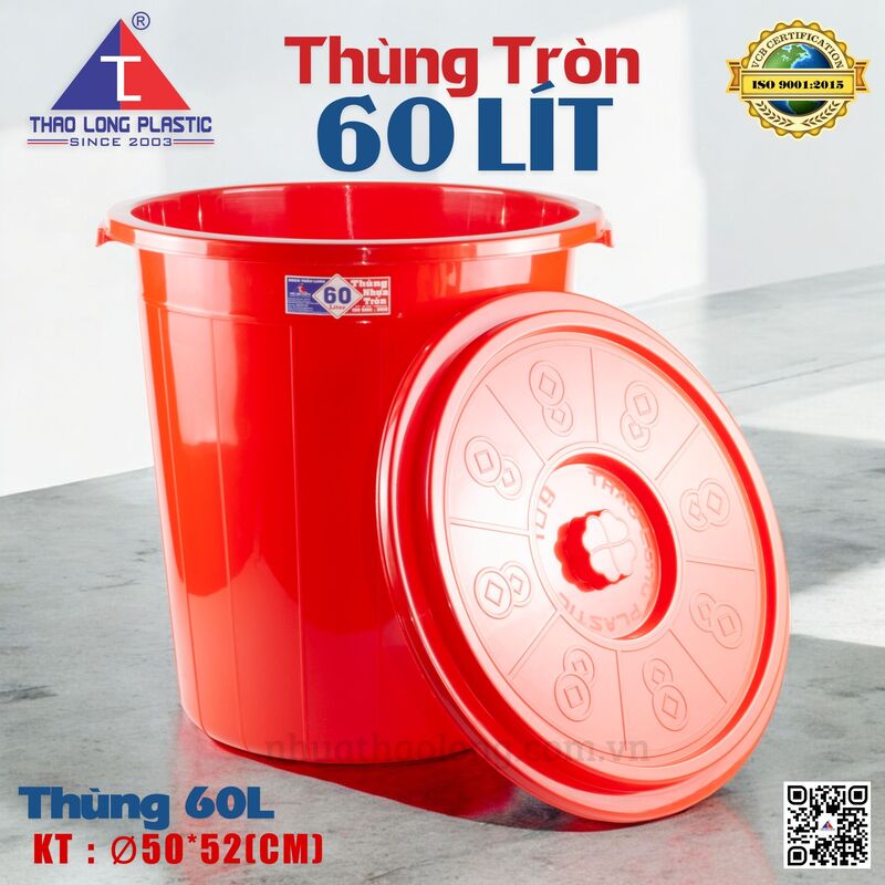 Thùng tròn 60L