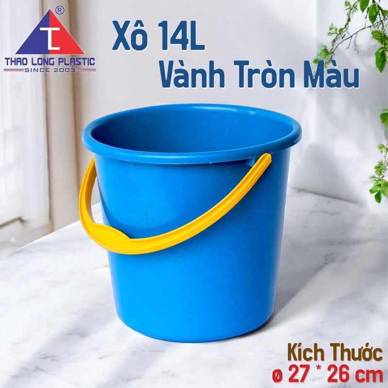 Xô 14L vành tròn màu