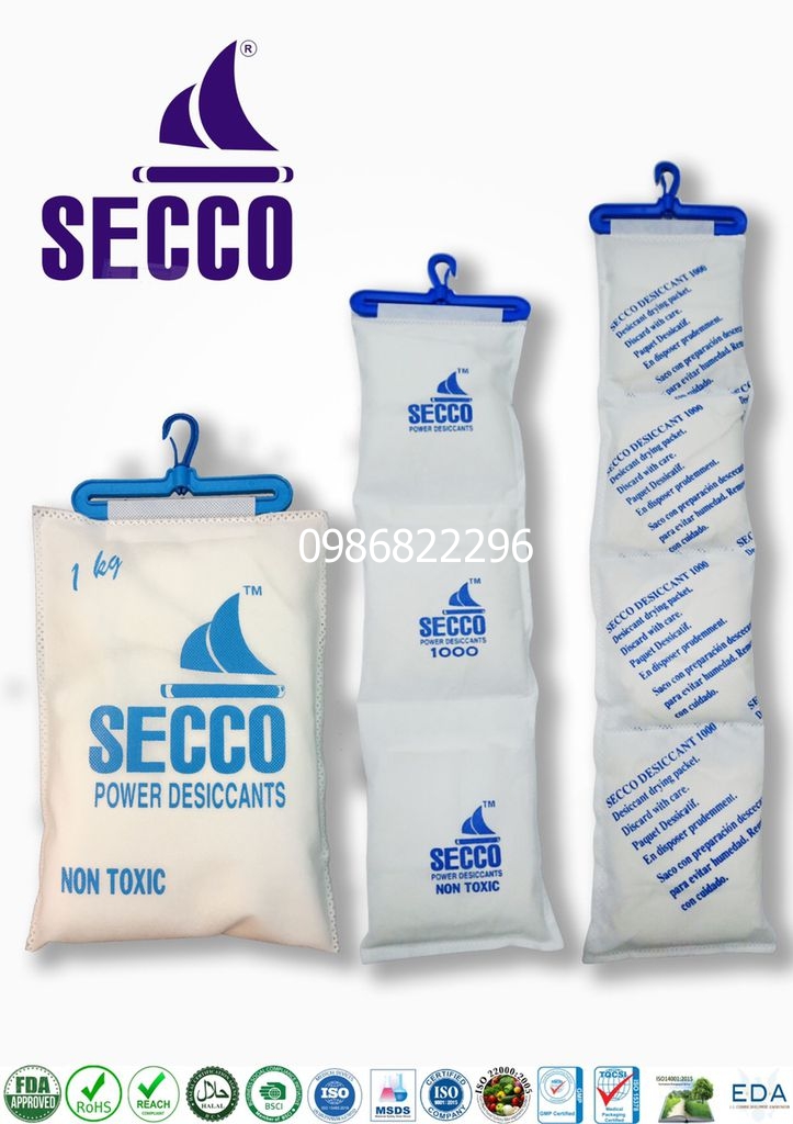 Bột hút ẩm Secco 5g, 10g, 20g, 25g, 50g, 1000g hút ẩm từ 150% - 250% trọng lượng - Tổng Kho Hạt Chống ẩm - Công Ty TNHH Tập Đoàn Hùng Dũng