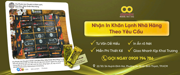 In khăn lạnh nhà hàng theo yêu cầu - Khăn Lạnh Phước Lộc - Công Ty TNHH Sản Xuất Thương Mại Dịch Vụ Phước Lộc