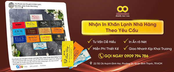 In khăn lạnh nhà hàng theo yêu cầu - Khăn Lạnh Phước Lộc - Công Ty TNHH Sản Xuất Thương Mại Dịch Vụ Phước Lộc