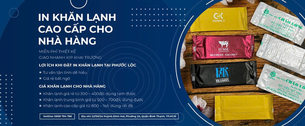 In khăn lạnh nhà hàng theo yêu cầu - Khăn Lạnh Phước Lộc - Công Ty TNHH Sản Xuất Thương Mại Dịch Vụ Phước Lộc