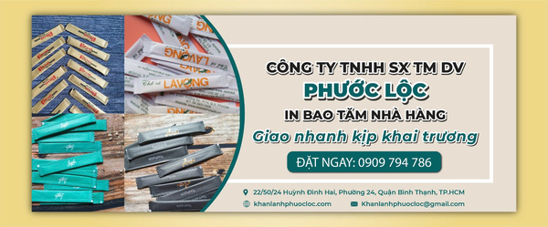 In khăn lạnh nhà hàng theo yêu cầu - Khăn Lạnh Phước Lộc - Công Ty TNHH Sản Xuất Thương Mại Dịch Vụ Phước Lộc