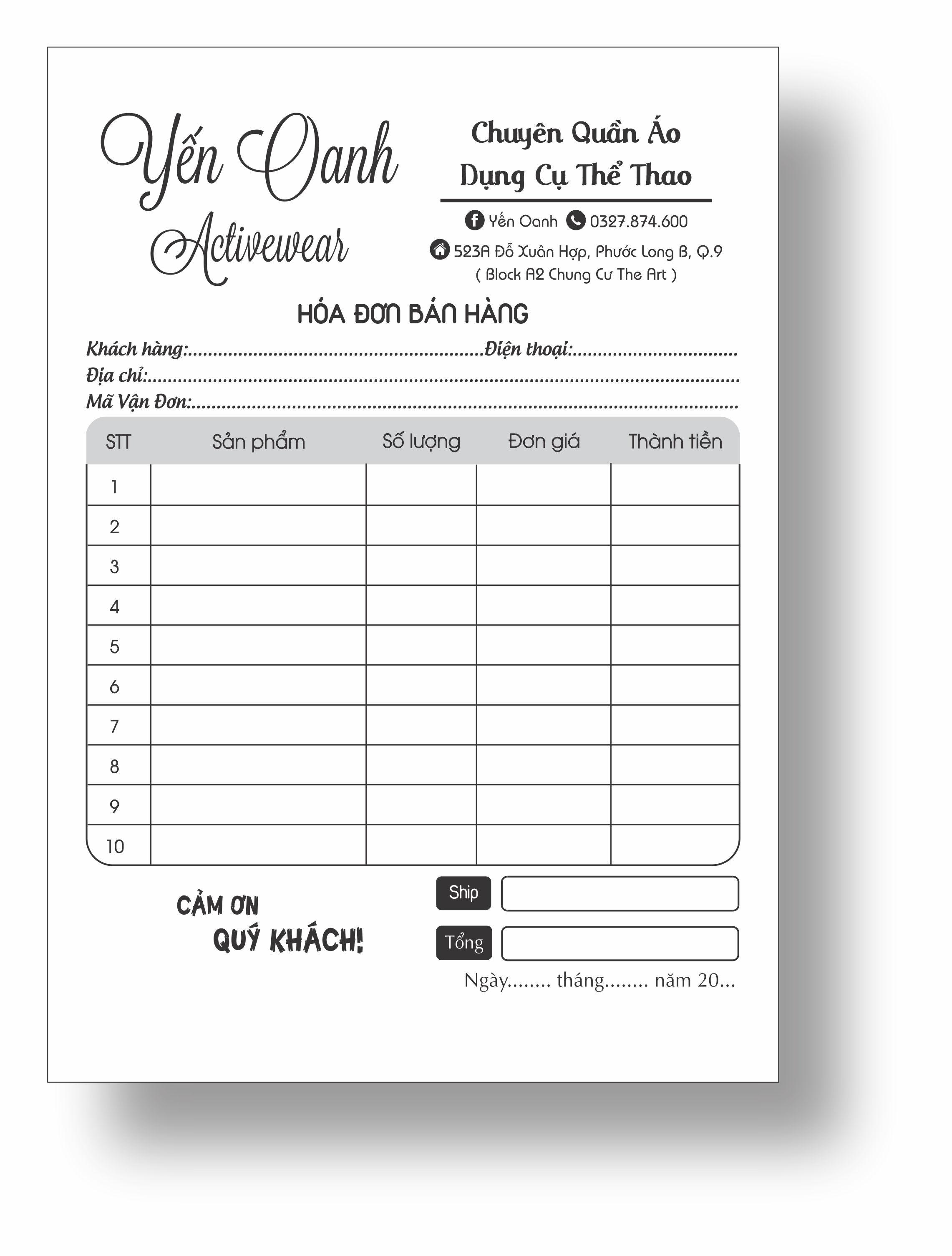 Hóa đơn bán lẻ
