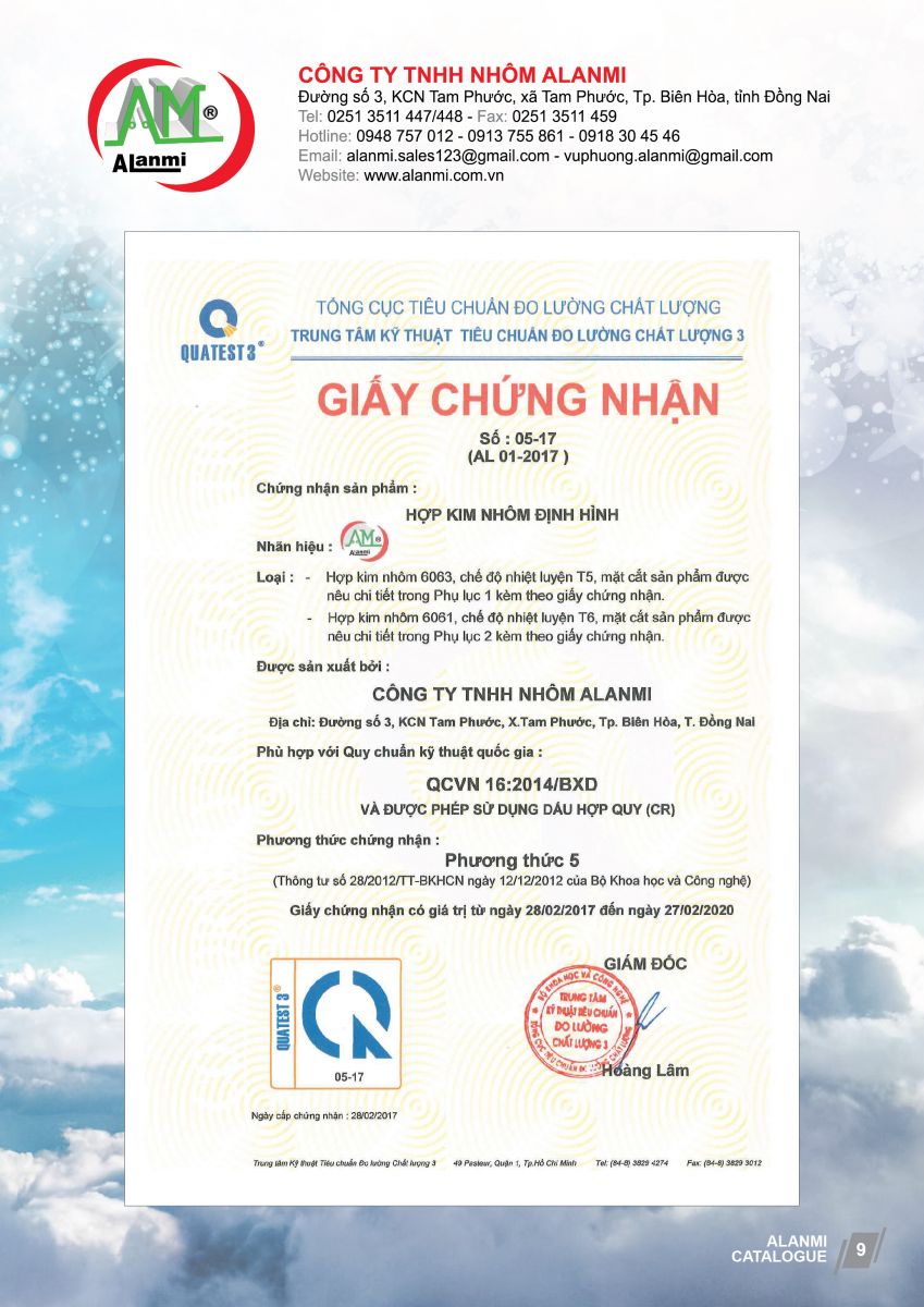 Chứng nhận QCVN 16:2014/BXD