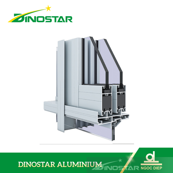 Cửa đi, cửa sổ trượt và cố định hệ ND-XF93 - Nhôm Dinostar - Công Ty Cổ Phần Nhôm Ngọc Diệp