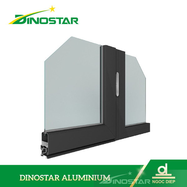 Cửa đi mở quay và cố định hệ ND-V4400 - Nhôm Dinostar - Công Ty Cổ Phần Nhôm Ngọc Diệp